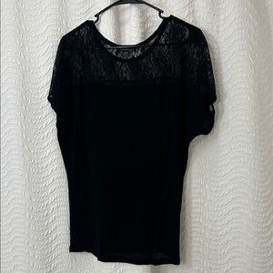 Forever 21 Black Lace Short Sleeve Top